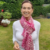 IMPERFECTLY YOURS: Light Pink Leopard Print Cashmere and Silk Wrap