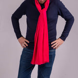 Classic Pink Silk and Wool Scarf