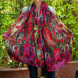 The Kaleidoscope Quartet - Red Reverie Cashmere and Silk Scarf