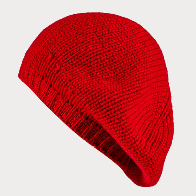 Sizzling Red Cashmere Beret