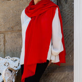 Chilli Red Cashmere and Silk Wrap