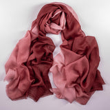 IMPERFECTLY YOURS: Carmine to Coral Cashmere & Silk Wrap