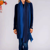 Navy to Sapphire Shaded Cashmere and Silk Wrap