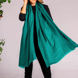IMPERFECTLY YOURS: Teal Green Cashmere and Silk Wrap