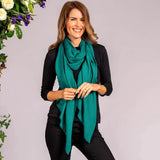 IMPERFECTLY YOURS: Teal Green Cashmere and Silk Wrap