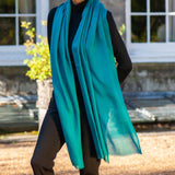 Teal Green Cashmere and Silk Wrap
