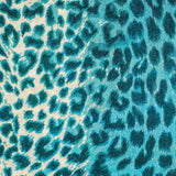 Teal Leopard Print Cashmere and Silk Wrap