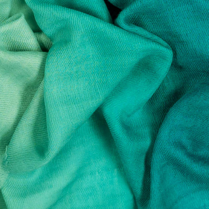 Two ToneTeal Shaded Cashmere and Silk Wrap
