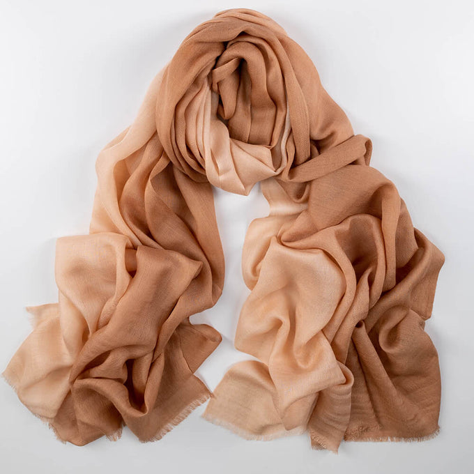 Café Au Lait Shaded Cashmere and Silk Wrap