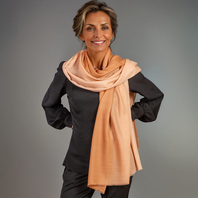 Café Au Lait Shaded Cashmere and Silk Wrap