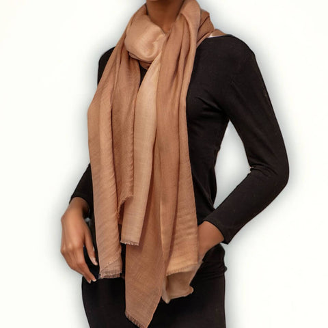 IMPERFECTLY YOURS: Café Au Lait Shaded Cashmere and Silk Wrap