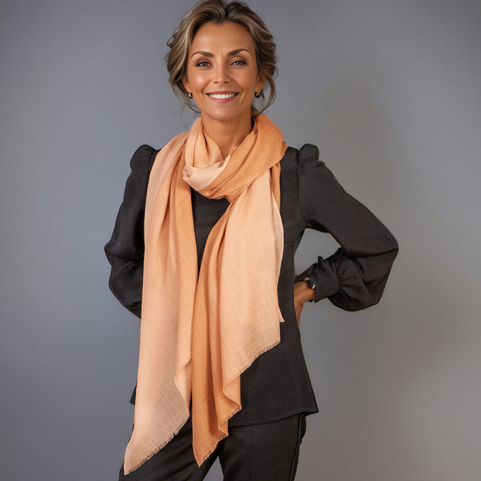 Café Au Lait Shaded Cashmere and Silk Wrap