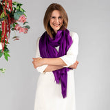 Vibrant Violets Shaded Cashmere and Silk Wrap