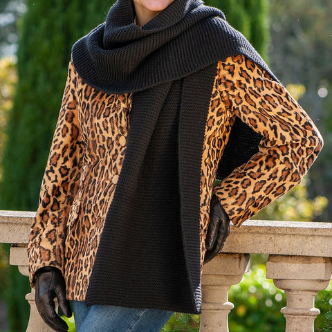 Superluxe Classic Black Italian Cashmere Scarf