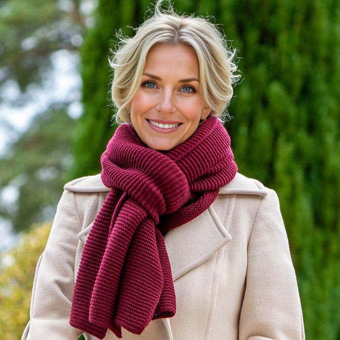 Superluxe Burgundy Italian Cashmere Scarf