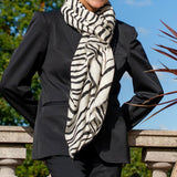 Black and White Zebra Print Cashmere and Silk Wrap