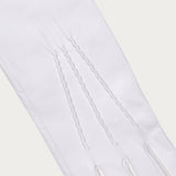 Long White Silk Lined Leather Gloves