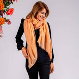 Apricot Orange Gossamer Cashmere Shawl