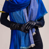 Midnight Navy Blue Leather Gloves with Cashmere Lining