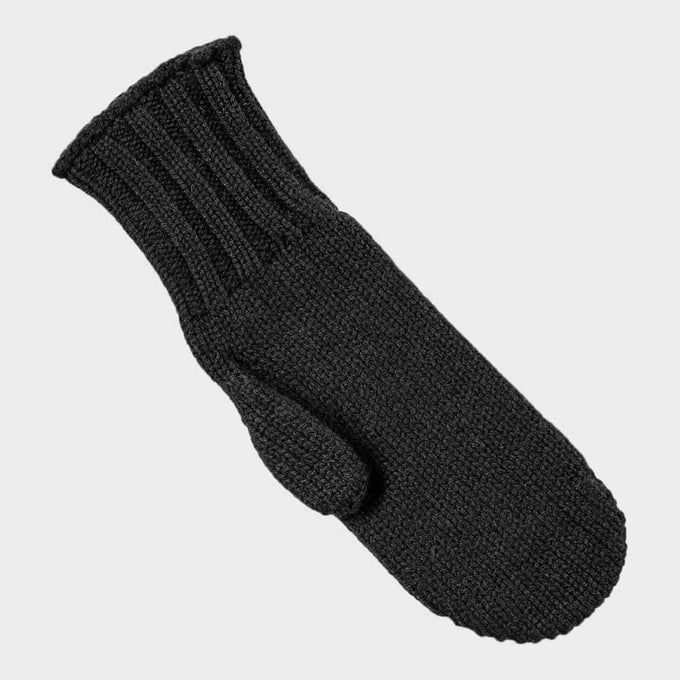 Black Chunky Cable Knit Cashmere Mittens