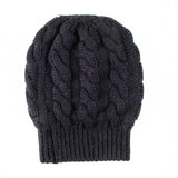 Black Cable Knit Cashmere Slouch Beanie 2