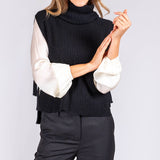 Black Kitted Cashmere Gilet