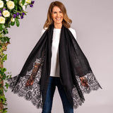 Black Cashmere and Chantilly Lace Shawl