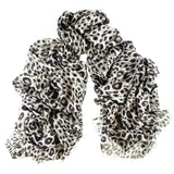 IMPERFECTLY YOURS: Black Leopard Print Cashmere and Silk Scarf