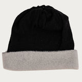 Black and Ivory Double Faced Cashmere Beanie
