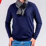 Black and Ivory Fleur de Lis Cashmere Neck Warmer