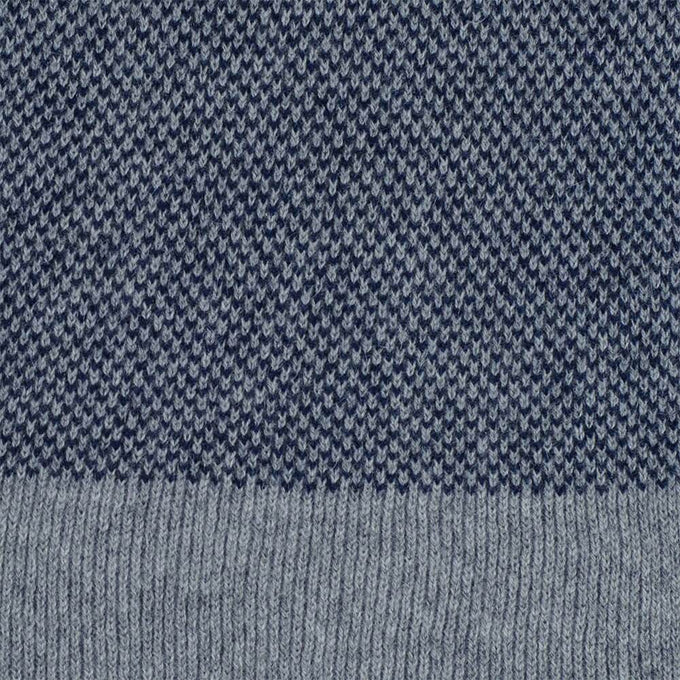 Grey and Navy Chevron Double Faced Cashmere Neck Warmer
