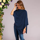 IMPERFECTLY YOURS: Capri Blue Linen Poncho