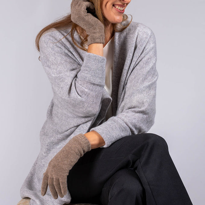 Ladies Light Brown Cashmere Gloves