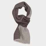 Brown and Ivory Fleur de Lis Cashmere Neck Warmer