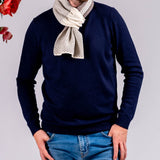 Brown and Ivory Fleur de Lis Cashmere Neck Warmer