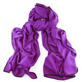 Bleeker Purple and Black Scarf - Cashmere and Silk