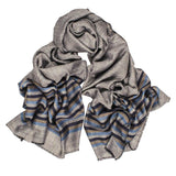 Chancery Grey Melange Wool and Silk Scarf