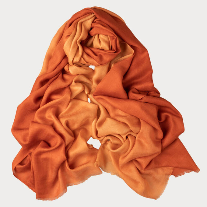Copper to Coral Cashmere and Silk wrap