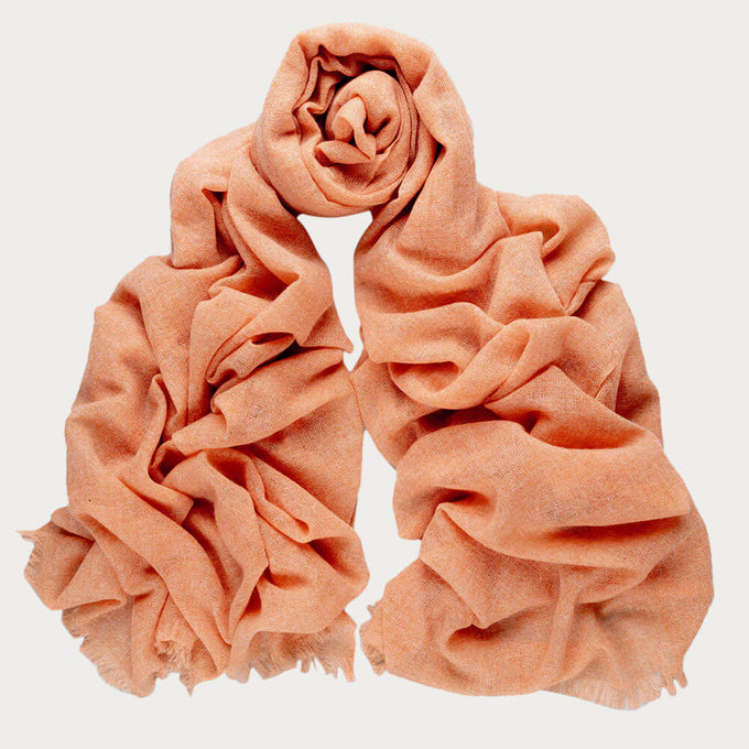 Apricot Orange Gossamer Cashmere Shawl