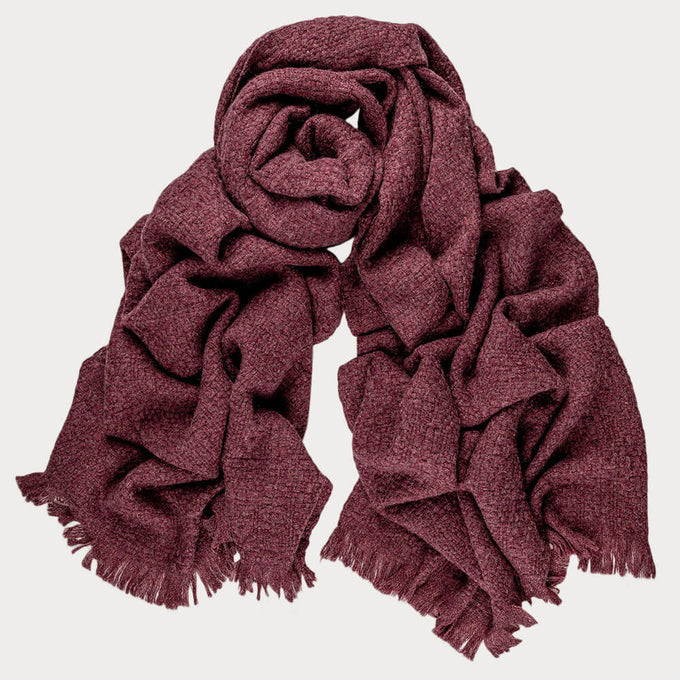 Super Luxe Cabernet Basket Weave Cashmere Shawl