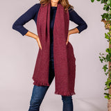 Super Luxe Cabernet Basket Weave Cashmere Shawl