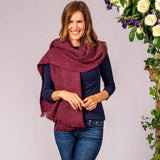 Super Luxe Cabernet Basket Weave Cashmere Shawl