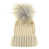 Cream Cashmere and Fur Pom Pom Beanie 2