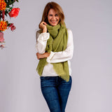 Crocodile Green Gossamer Cashmere Shawl