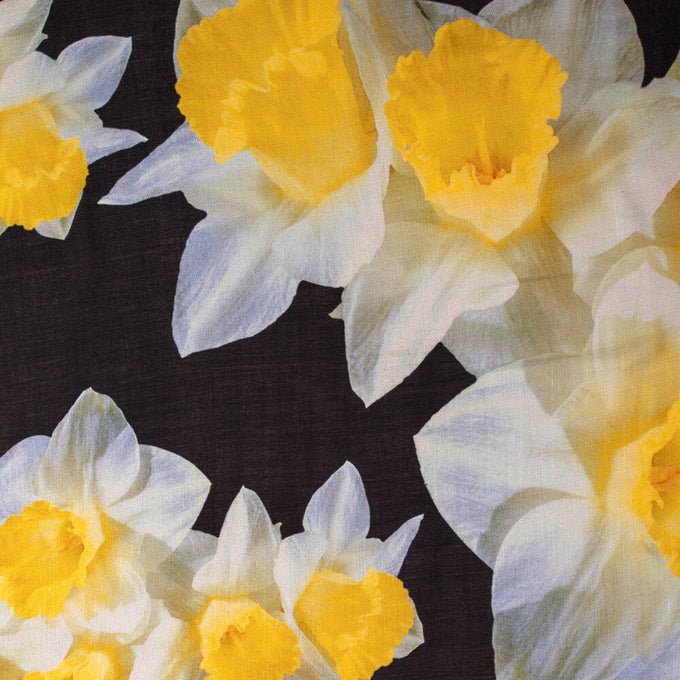 The Floral Trilogy - Yellow Daffodil Cashmere and Silk Wrap