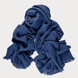 Super Luxe Olympian Blue Basket Weave Cashmere Shawl