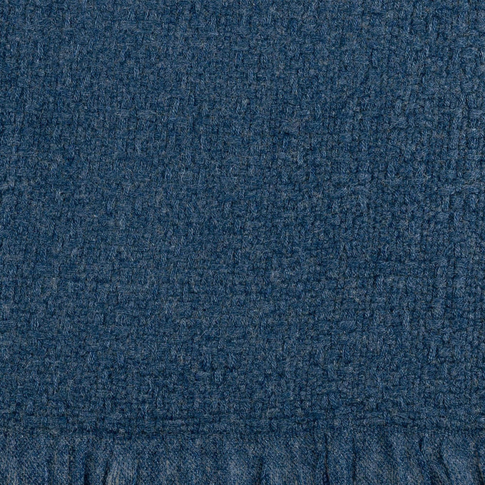 Super Luxe Olympian Blue Basket Weave Cashmere Shawl