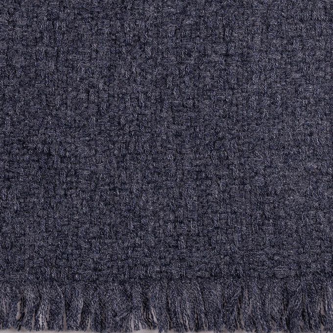 Super Luxe Bijou Blue Basket Weave Cashmere Shawl