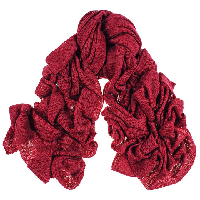 Oversized Burgundy Cashmere Knit Scarf