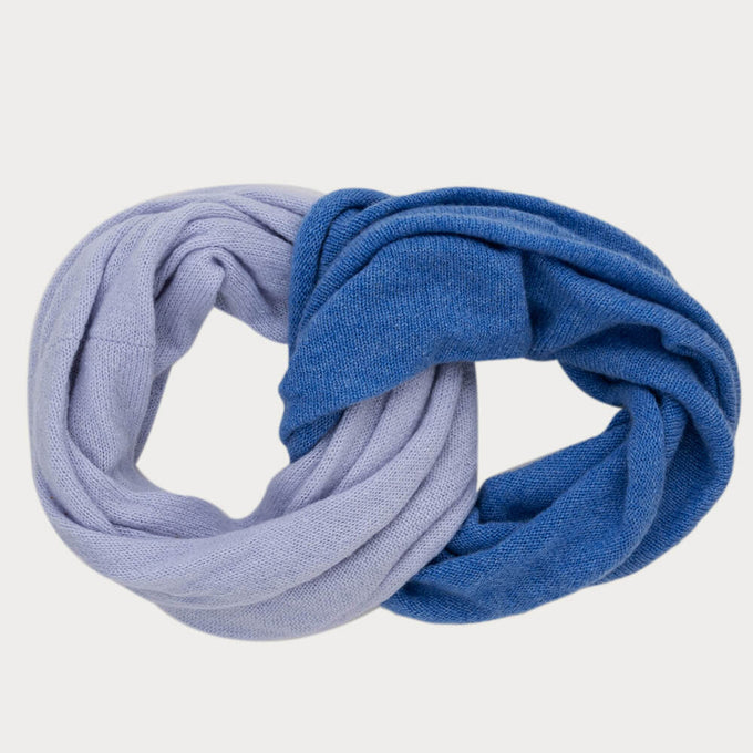 Two Tone Blue Cashmere Snood